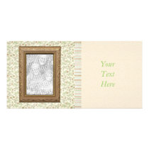 Feminine Vintage Floral and Stripe Frame Card photo cards by pacificphotogifts Feminine Vintage Floral and Stripe Frame Card photo cards