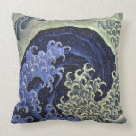 Feminine Wave by Hokusai Throw Pillow