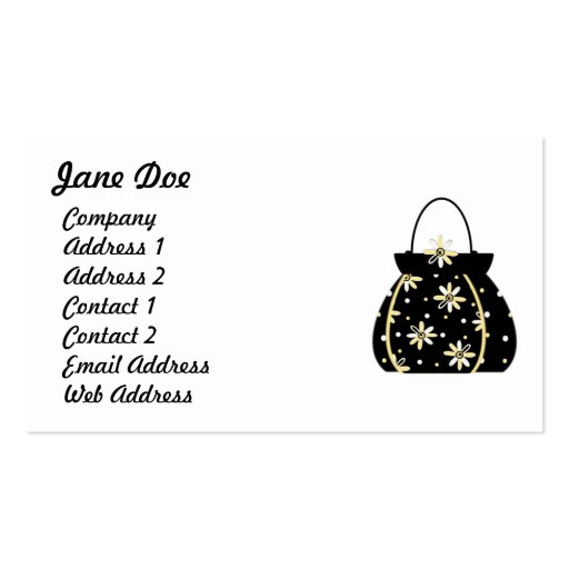 Feminine Yellow Business Cards (front side)