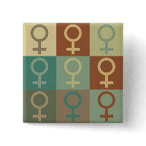 Feminism Pop Art Pinback Button