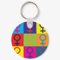 Feminism Pop Art keychains by sciencewillprevail Feminism Pop Art keychains