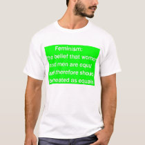 Feminism white text t-shirts