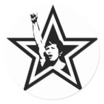 Feminist Star Button Round Sticker