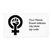 Feminist Symbol Logo Custom Shipping Labels