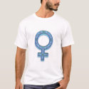 Feminist T-Shirt: Feminist Symbol, Blue Patterned by FeministGifts Feminist T-Shirt: Feminist Symbol, Blue Patterned