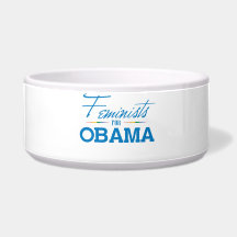 FEMINISTS FOR OBAMA -.png Pet Water Bowls