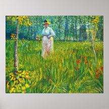 Femme dans un Jardin (van Gogh) Posters