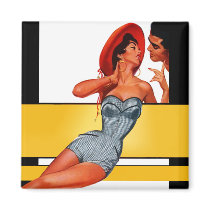 Femme Fatale Bathing Beauty Vintage Magnet by VintageVintage Femme Fatale Bathing Beauty Vintage Magnet