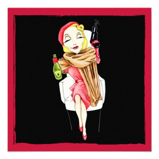 Femme Fatale black Murder Mystery Invitation