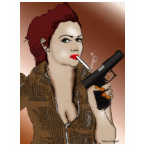 Femme Fatale - Smoking and Guns Apparel t-shirts