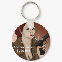 Femme Fatale - Smoking and Guns Key Chain keychains