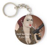 Femme Fatale - Smoking and Guns Key Chain