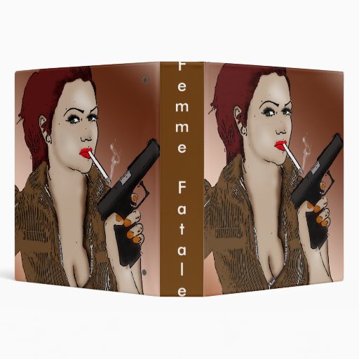 Femme Fatale Smoking and Guns Moll Binder Zazzle