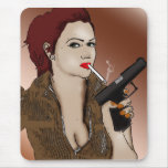 Femme Fatale - Smoking and Guns Mousepad