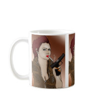 Femme Fatale - Smoking and Guns Mug by uniqueandkinky Femme Fatale - Smoking and Guns Mug