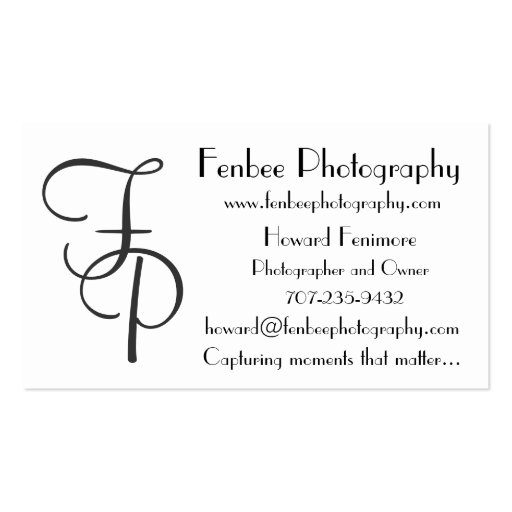 Fenbee-Classic White Business Card