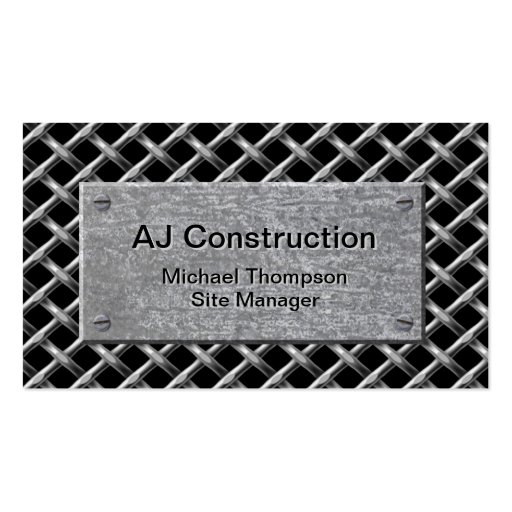 Fence and Galvanized Plate Business Card (front side)