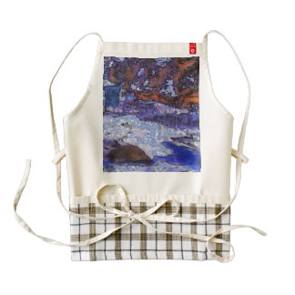 Fence holding off winter zazzle HEART apron