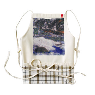 Fence in winter zazzle HEART apron