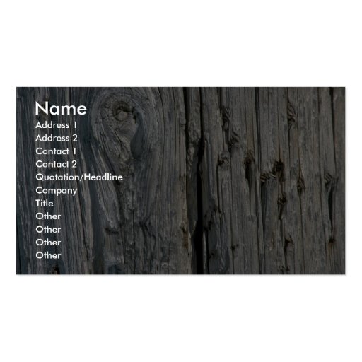 Fence post close-up business card (front side)