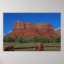 Fenced Courthouse Butte 093 Poster