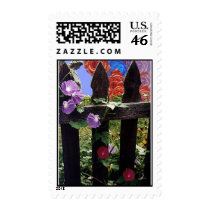 Fences, Flowers, and Angel postage