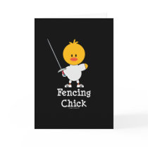 Fencing Chick Greeting Card