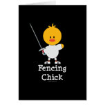 Fencing Chick Greeting Card