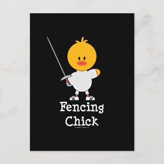 Fencing Chick Postcard