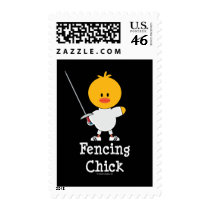 Fencing Chick Stamps