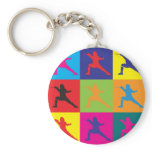 Fencing Pop Art keychains