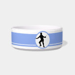 Fencing Silhouette; blue Cat Water Bowl