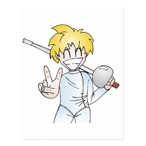 Fencing with Smile Post Cards