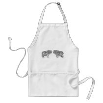Feng Shui Double Elephant - B&W Aprons