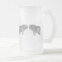 Feng Shui Double Elephant - B&W Coffee Mugs