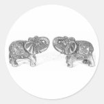 Feng Shui Double Elephant - B&W Sticker