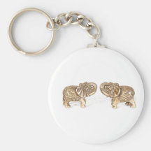 Feng Shui Double Elephant Keychain