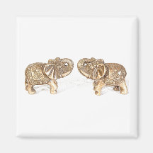 Feng Shui Double Elephant Refrigerator Magnet