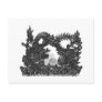 Feng Shui Dragon & Phoenix - B&W