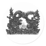 Feng Shui Dragon & Phoenix - B&W Stickers