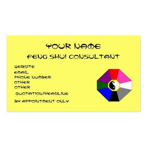 Feng Shui (version 1) - business card template (front side)