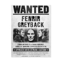 Fenrir Greyback Wanted Poster Post Cards