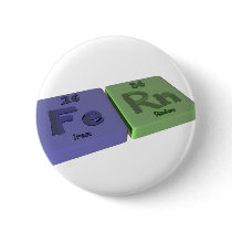 Fern as Iron Fe and Radon Rn Pinback Buttons
