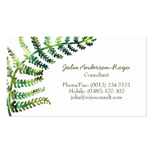 Fern Bussiness Card Business Card (front side)