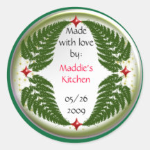 fern canning round stickers