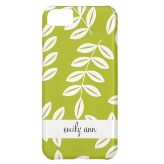 Fern Foliage on Olive Green Pattern iPhone 5C Case