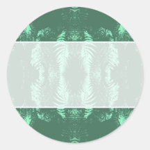 Fern Pattern in Green. Round Stickers