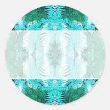Fern Pattern in Turquoise and Green. Sticker