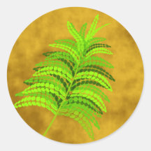 Fern Round Sticker