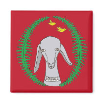 Fern, the Goat - Red magnets by rachelmclellan Fern, the Goat - Red magnets